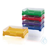 Farbige PCR-Box/Rack für 0,2 ml Gefäße | Polypropylen (PP) | Verkaufsverpackung: 5 Racks