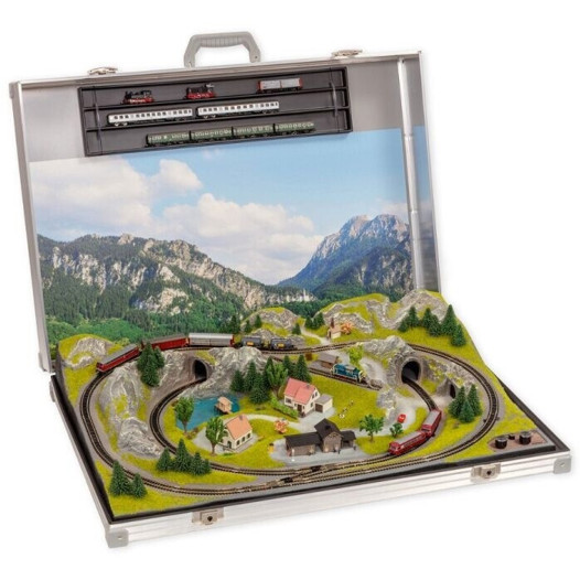 N Modellbahnkoffer "Füssen" mit Minitrix Gleisen (88410) - Modelleisenbahn-Zubehör
