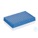 96-Well PCR-Platte mit Robustem Rahmen - Low Profile, Blau - PC/PP - 50 Stück