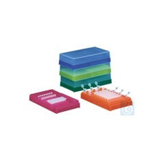 Combi-Rack für PCR-Röhrchen und Reaktionsgefäße - mit Deckel - orange