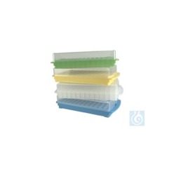 Blauer Combi-Rack mit Schnappdeckel für 96 Reaktionsgefäße - PCR-Box