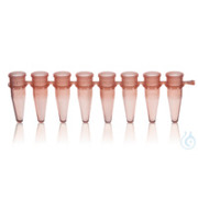 PCR-Gefäße 0,2 ml - 8er Pack - ohne Deckel - PP - rosa - 125 Strips