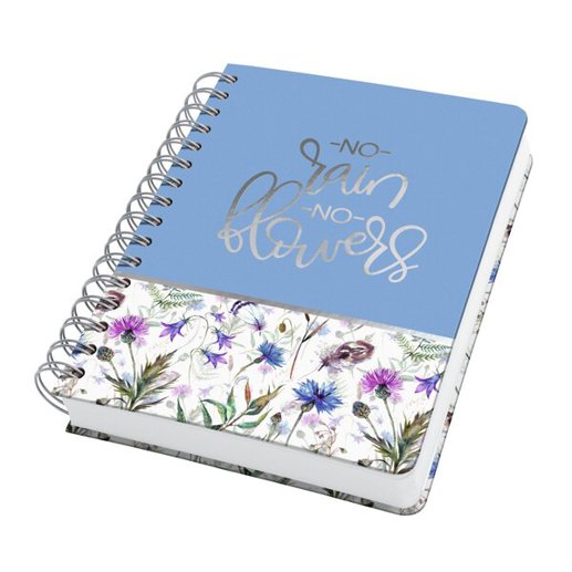 SIGEL Jolie Spiral-Notizbuch - Misty Meadows - Punktkariert - A5 - 240 Seiten - Hardcover - FSC-zertifiziert - Violett, Blau, Grün - 120 g/m²