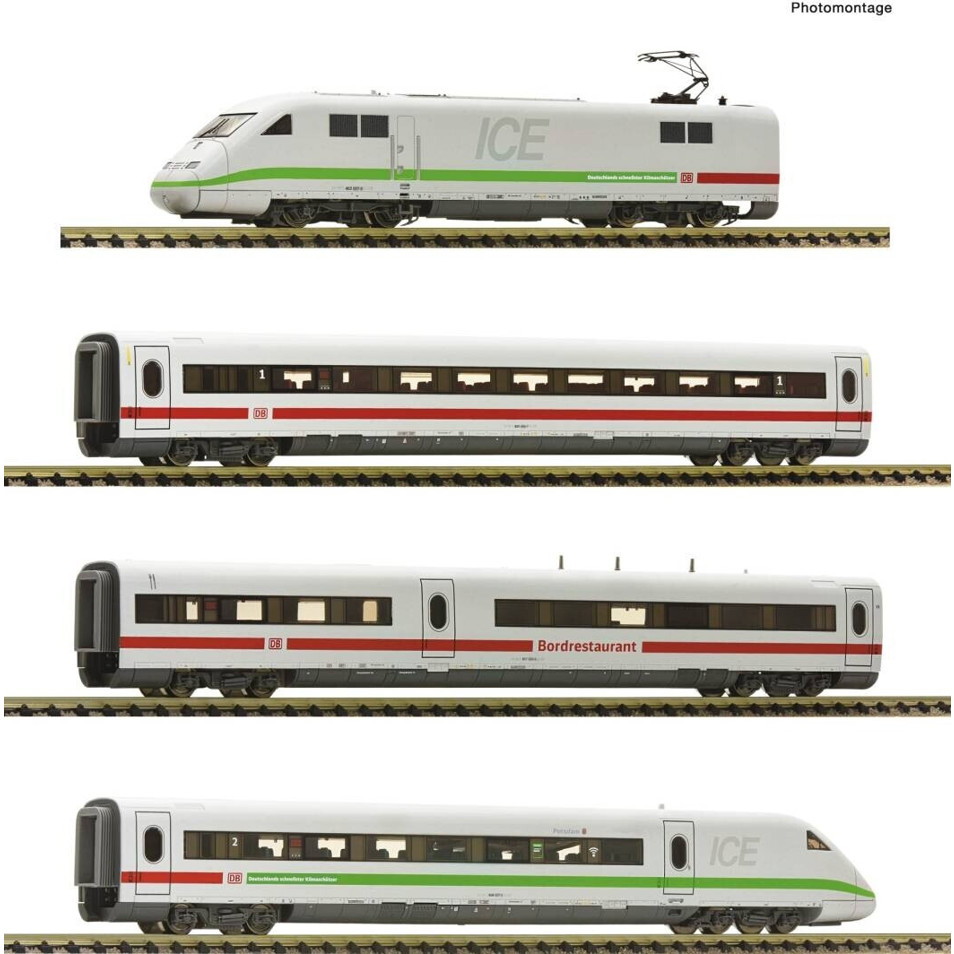 Fleischmann N-Scale 4-Piece Set: DB AG ICE 2 Electric Train (BR 402) - Item 7770003
