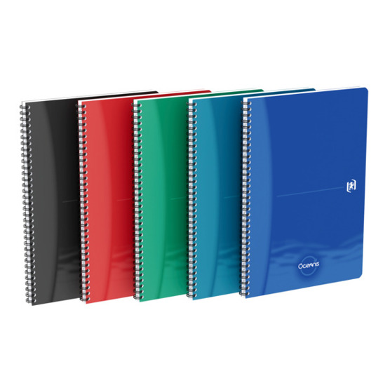 Oxford Notizbuch A4 - Recyceltes Polypropylen - Wire-O Spirale - 90 Liniert - Sortierte Farben - Scribzee Kompatibel