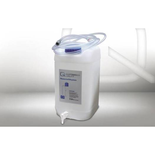 30L Fallwasserbehälter mit Auslaufhahn - Inkl. Fließanzeiger, Filter, Schlauch (4m) & Kupplung