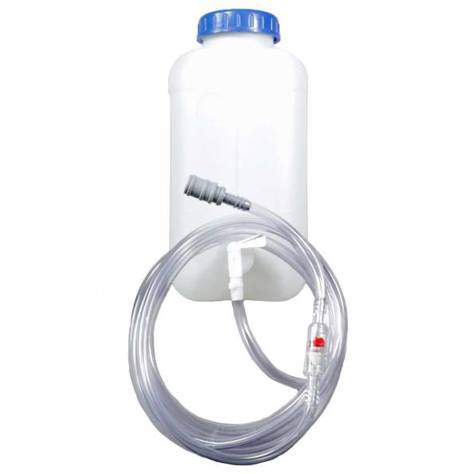 10L Fallwasserbehälter mit Auslaufhahn – Fließanzeiger, Filter, Schlauch (4m) & Kupplung