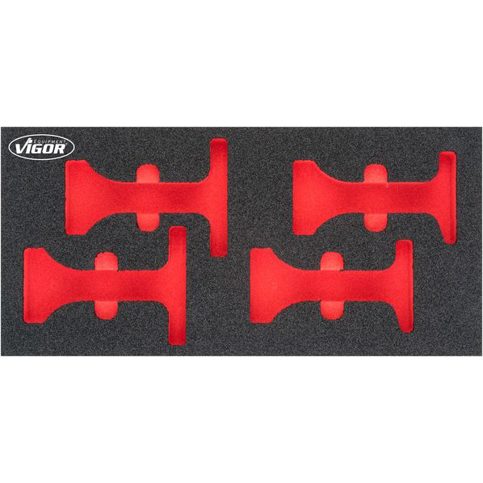 VIGOR Weichschaumeinlage V4915-L - Leere Schaumstoffeinlage für KFZ-Werkzeug - 393 mm x 188 mm x 35 mm