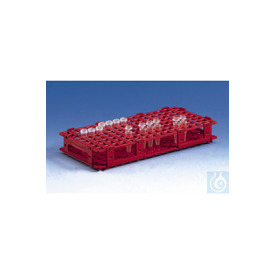 Reaktionsgefäß-Ständer aus PP - 265 x 126 x 38 mm für 84 Röhrchen mit Durchmesser 13 mm - Weiß