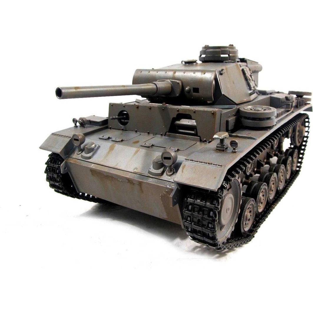 Amewi Panzer III - Vollmetall RC Modell mit used Look RTR + Airsoft | TRUE Sound (23080)