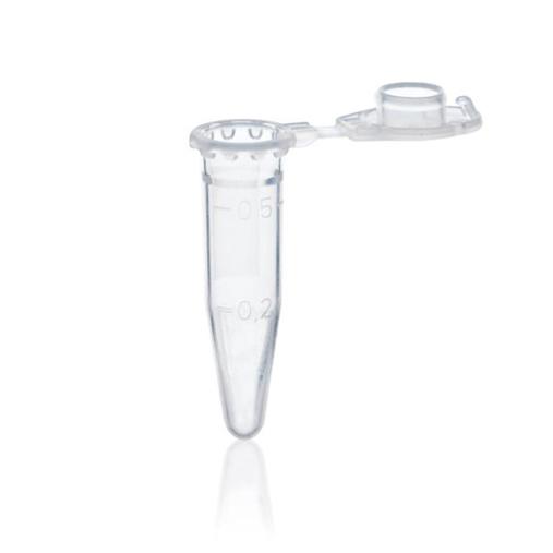 BIO-CERT® PCR Qualität Reaktionsgefäße – 0,5 ml mit anhängendem Deckel | PP