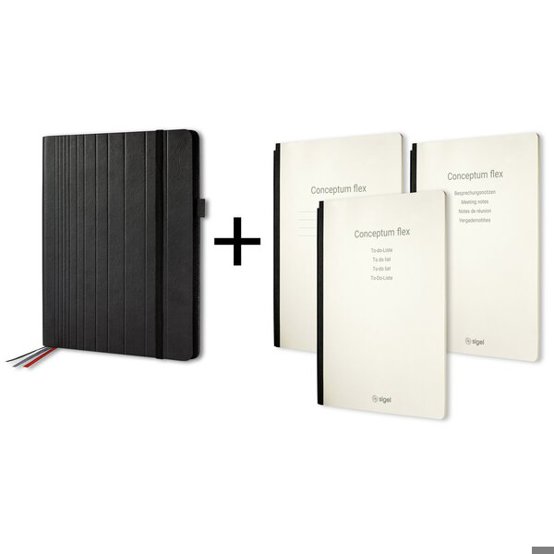 SIGEL Conceptum Flex A4 Business Organiser Set mit 3 Notizheften (CF200, CF220, CF222)
